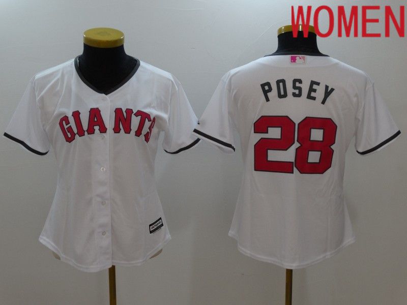 Women San Francisco Giants #28 Posey White Mother Edition 2022 MLB Jersey